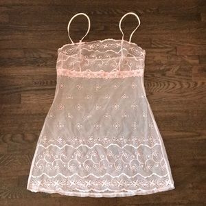 Sheer embroidered sleepwear